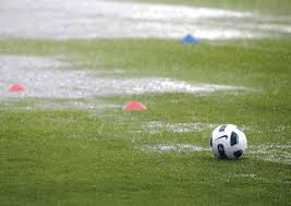 soccer ball in rain