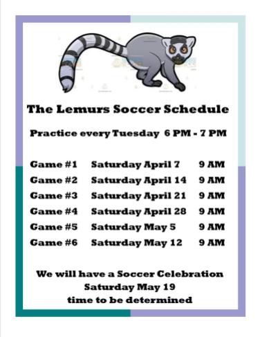 Lemurs Schedule