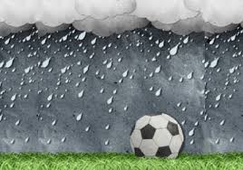 raining soccer field